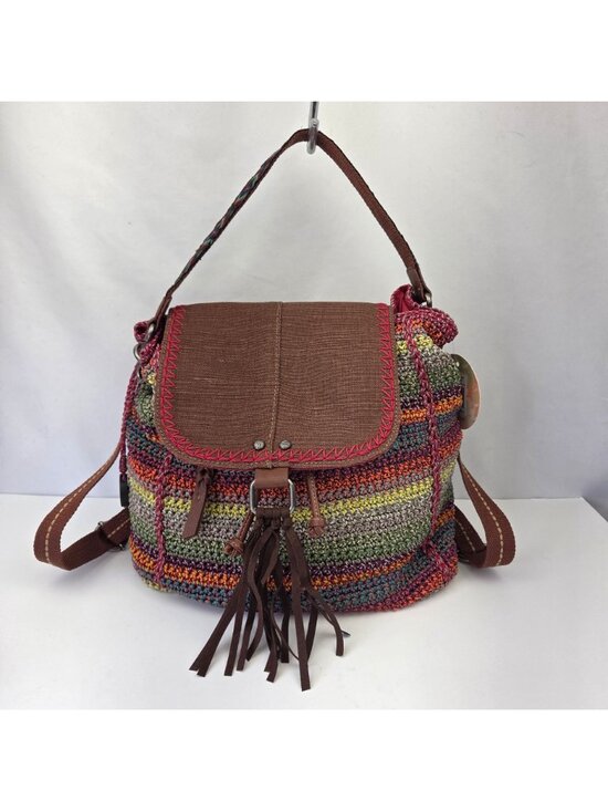The Sak Avalon Crochet Backpack Multicolor With Brown Accents 107347 main image 7